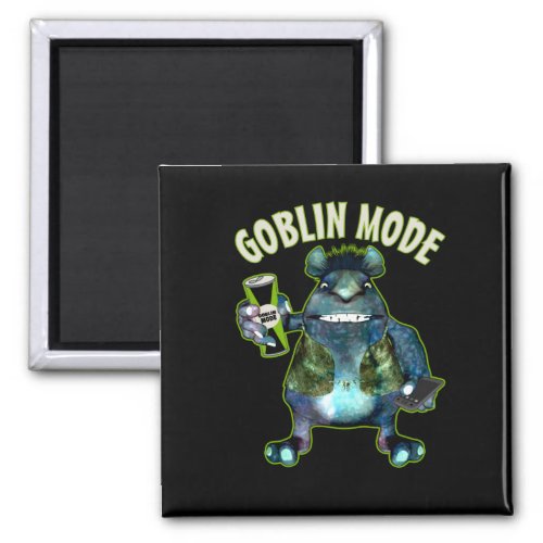 Funny Goblin Mode Lazy Troll Slobbin Antisocial  Magnet