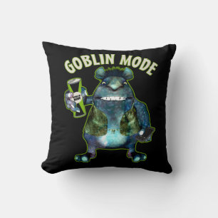Funny Goblin Mode Lazy Troll Slobbin Antisocial  T Throw Pillow