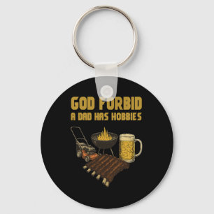 Funny God Forbid A Dad Has Vintage Hobbies Keychain
