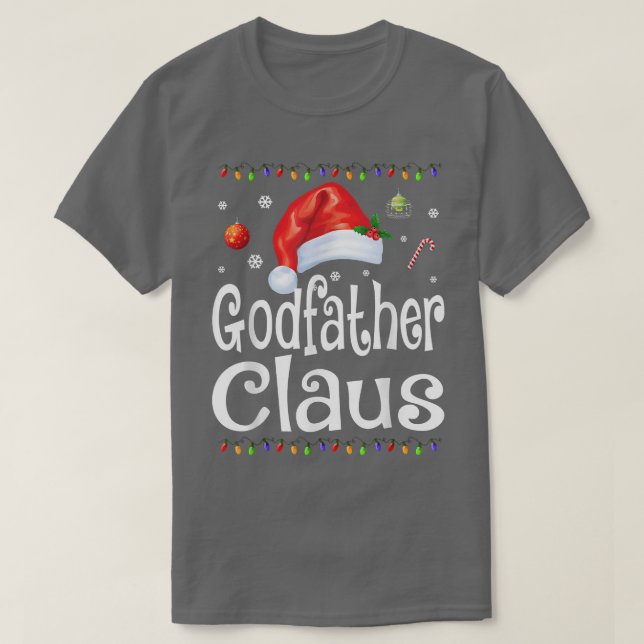 Funny Godfather Claus Christmas  Pajamas Santa Gif T-Shirt (Design Front)