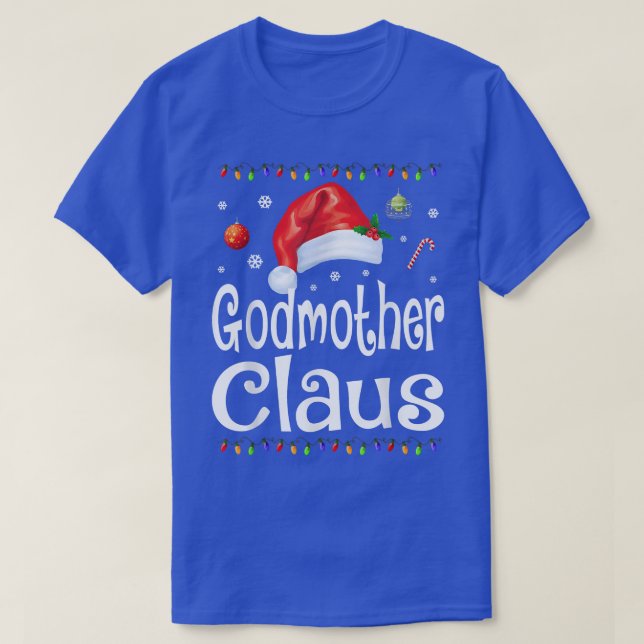 Funny Godmother Claus Christmas  Pajamas Santa Gif T-Shirt (Design Front)