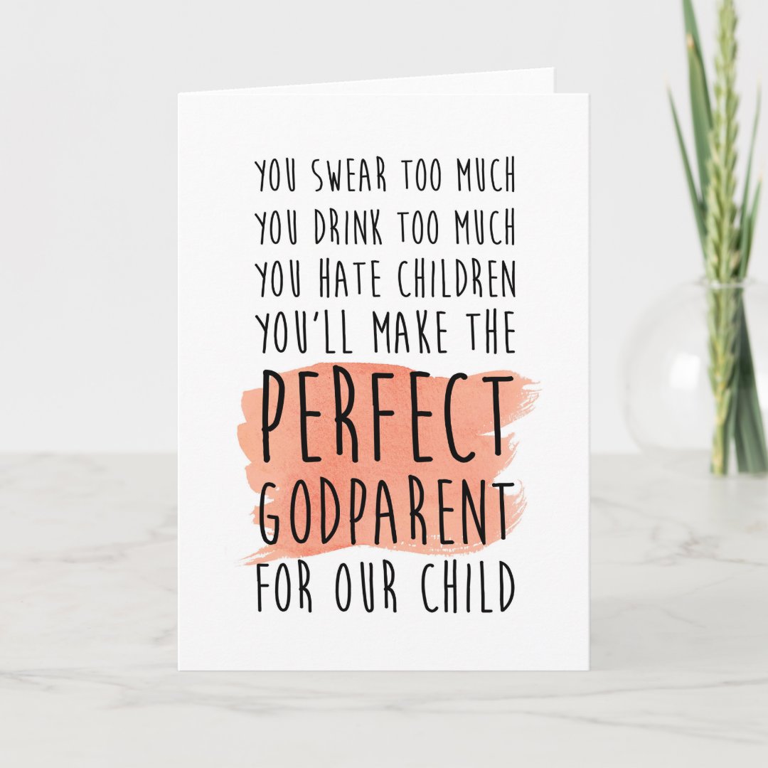 funny godmother / godfather / godparents card | Zazzle