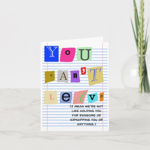 Funny going away card