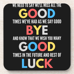 Funny Going Away Farewell Beverage Coaster