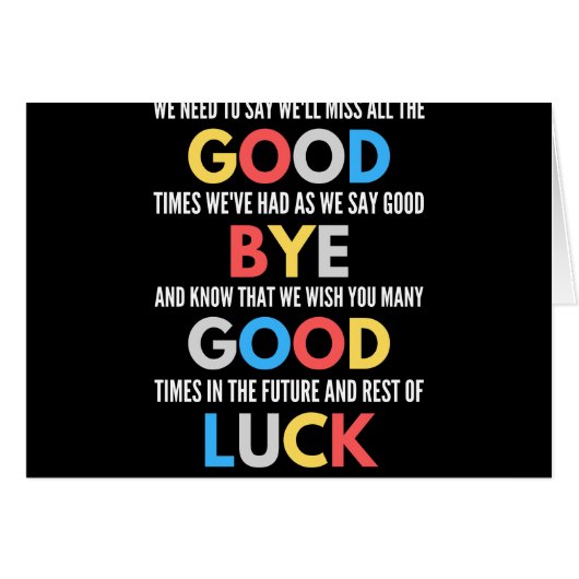 Funny Going Away Farewell Cards (Front Horizontal)