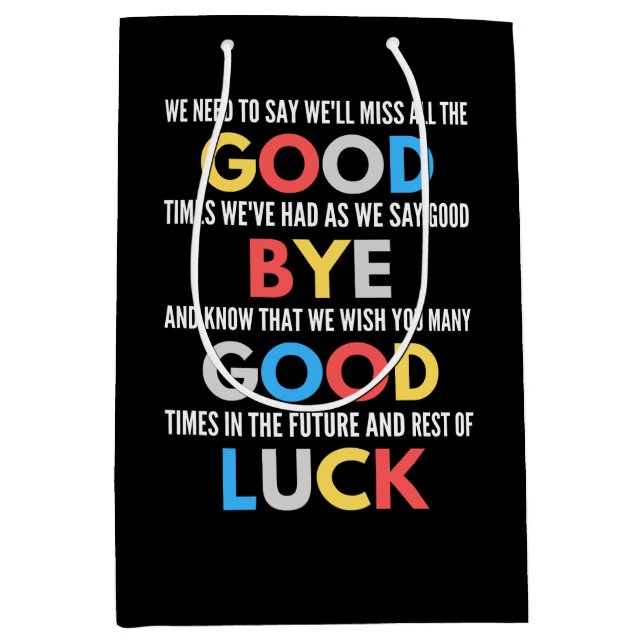 Funny Going Away Farewell Medium Gift Bag (Front)