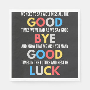 Funny Going Away Farewell Napkins