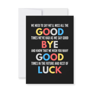 Funny Going Away Farewell Note Card