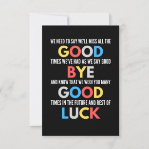 Funny Going Away Farewell Note Card