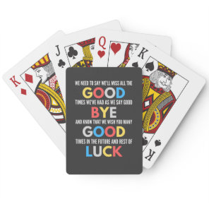 Funny Going Away Farewell Poker Cards