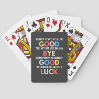 Funny Going Away Farewell Poker Cards