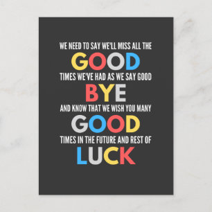 Funny Going Away Farewell Postcard