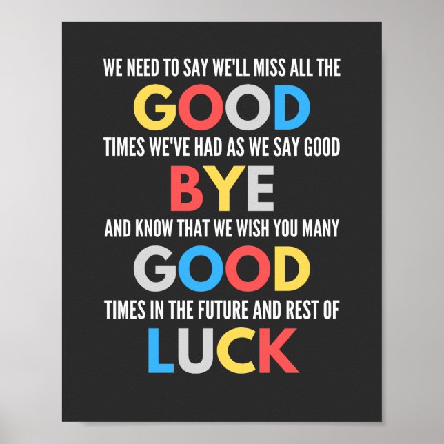 Funny Going Away Farewell Poster (Front)