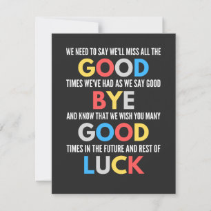 Funny Going Away Farewell Thank You Card