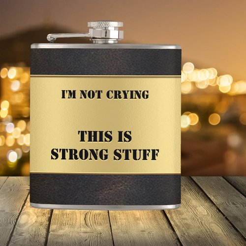 Funny Gold Faux Leather Flask