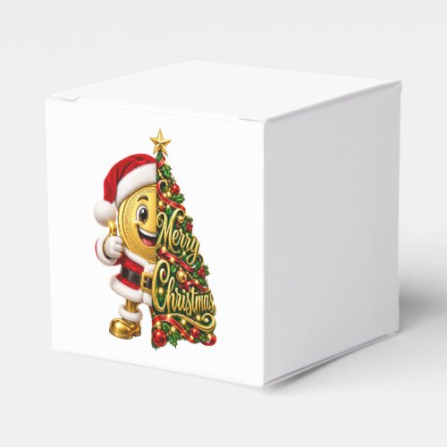 Funny Golden Coin Santa Merry Christmas Holiday De Favor Boxes