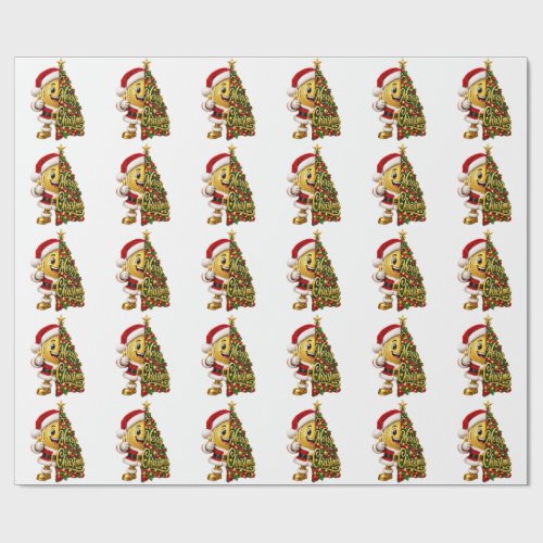 Funny Golden Coin Santa Merry Christmas Holiday De Wrapping Paper