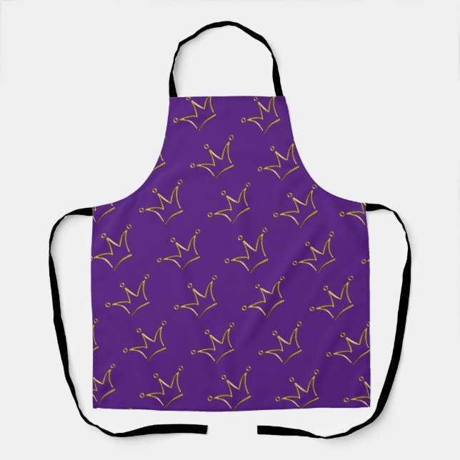 Funny Golden Crown - luxury royal 1 Apron (Front)