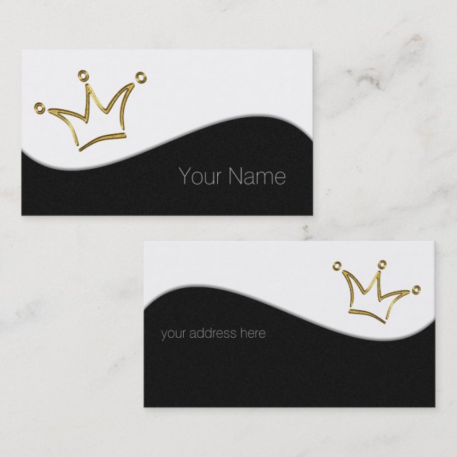 Funny Golden Crown - luxury royal 1 Business Card (Front/Back)