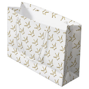 Funny Golden Crown - luxury royal 1 Large Gift Bag