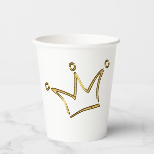 Funny Golden Crown - luxury royal 1 Paper Cups (Front)