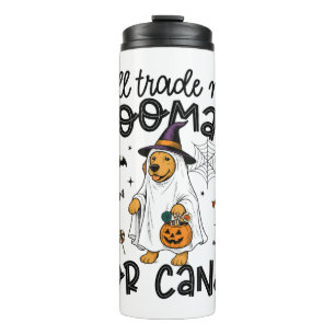 Funny Golden Dog Halloween Ghost Spooky Thermal Tumbler