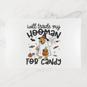 Funny Golden Dog Halloween Ghost Spooky Trinket Tray