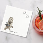 Funny Golden Doodle Cocktail  Napkins<br><div class="desc">Bring a touch of humor to your gatherings with these "Funny Golden Doodle Cocktail Napkins, " featuring an adorable Golden Doodle balancing a serving tray with a drink. This playful illustration captures the charm of the Golden Doodle in a waiter role, complete with a little cocktail on the tray. The...</div>