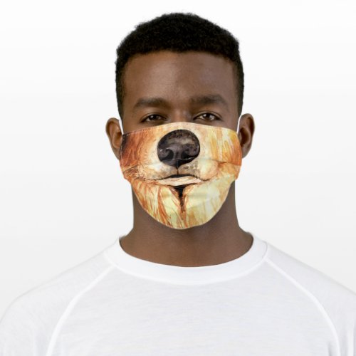 Funny Golden labrador animal face nose mouth dog Adult Cloth Face Mask