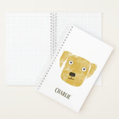 Funny Golden Labrador Retriever Dog Custom Name Notebook (Inside)