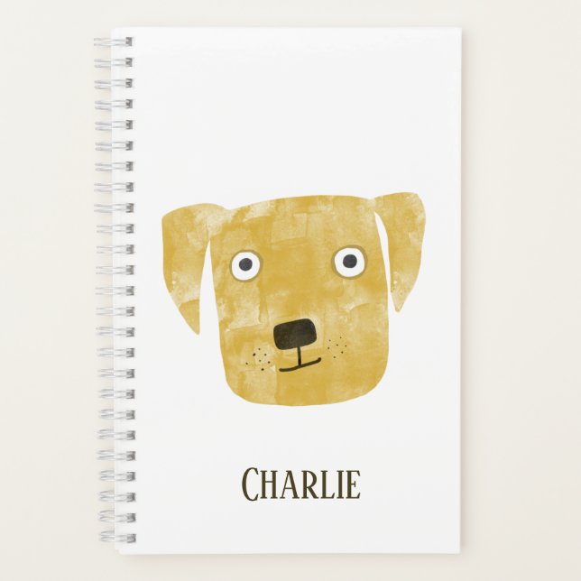 Funny Golden Labrador Retriever Dog Custom Name Notebook (Front)