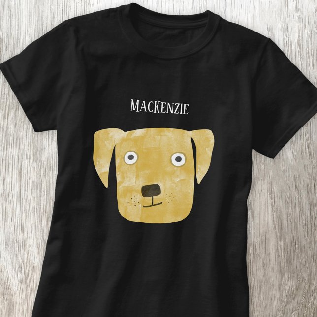 Funny Golden Labrador Retriever Dog Custom Name T-Shirt (Fun golden labrador retriever dog personalized name t-shirt)