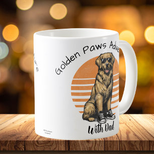 Funny Golden/ Orange Paws Adventure Sun glasses Coffee Mug