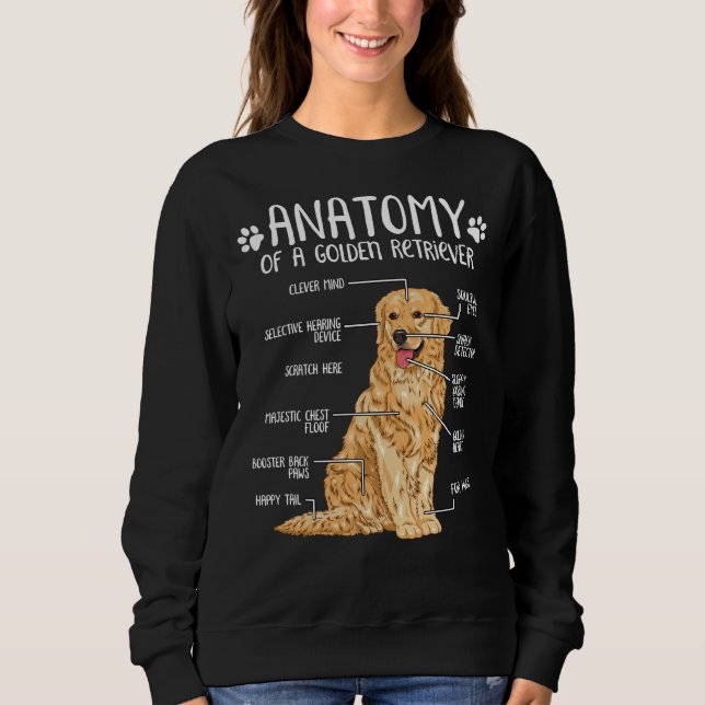 Funny Golden Retriever Anatomy Dog Sweatshirt (Front)