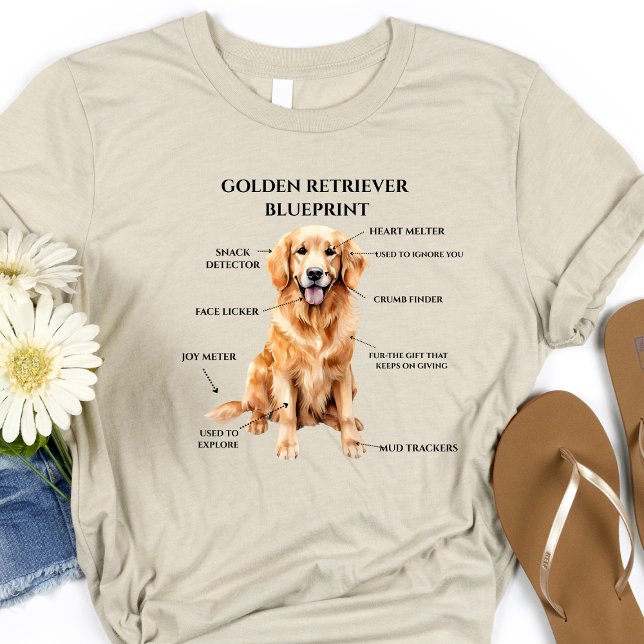 Funny Golden Retriever  Blueprint   T-Shirt (Creator Uploaded)