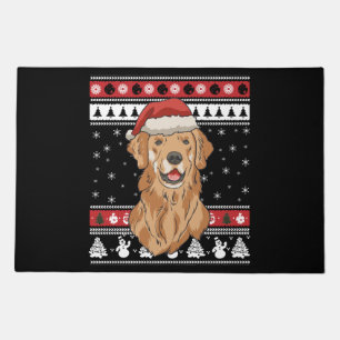 Funny Golden Retriever Christmas Doormat