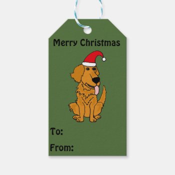 Funny Golden Retriever Christmas Gift Tags by Petspower at Zazzle