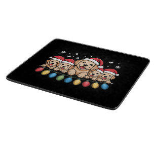 Funny Golden Retriever Christmas Puppy Dog Cutting Board
