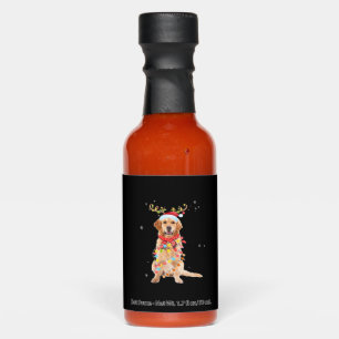 Funny Golden Retriever Christmas Tree Santa Reinde Hot Sauces
