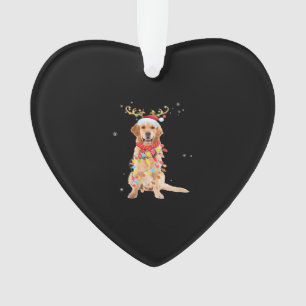 Funny Golden Retriever Christmas Tree Santa Reinde Ornament