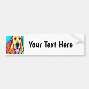 Funny Golden Retriever Dog Abstract Art Bumper Sticker