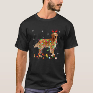 Funny Golden Retriever Dog Christmas Lights Puppy T-Shirt