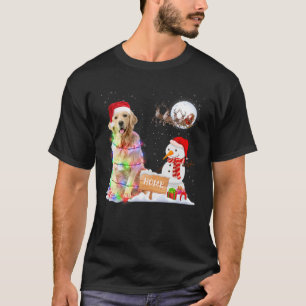 Funny Golden Retriever Dog Christmas Snowman Xmas T-Shirt