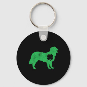Funny Golden Retriever Dog Gifts St Patricks Day Keychain