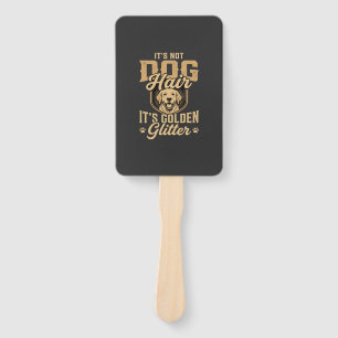Funny Golden Retriever Dog Hair Glitter Hand Fan