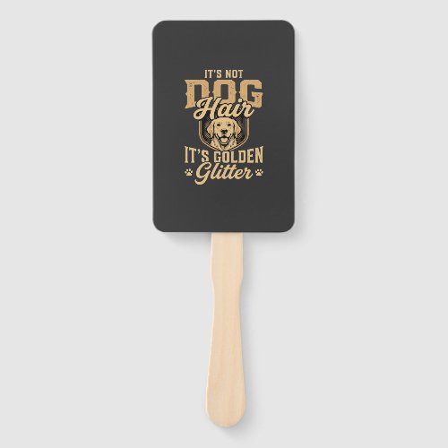 Funny Golden Retriever Dog Hair Glitter Hand Fan