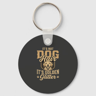 Funny Golden Retriever Dog Hair Glitter Keychain