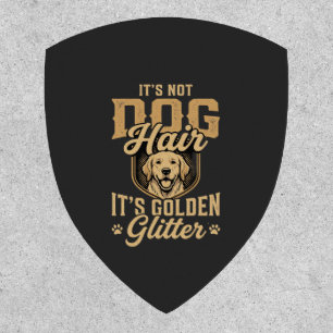 Funny Golden Retriever Dog Hair Glitter Patch