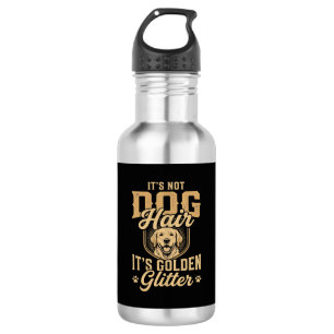 Funny Golden Retriever Dog Hair Glitter Stainless Steel Water Bottle