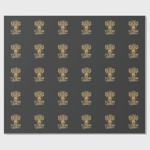 Funny Golden Retriever Dog Hair Glitter Wrapping Paper